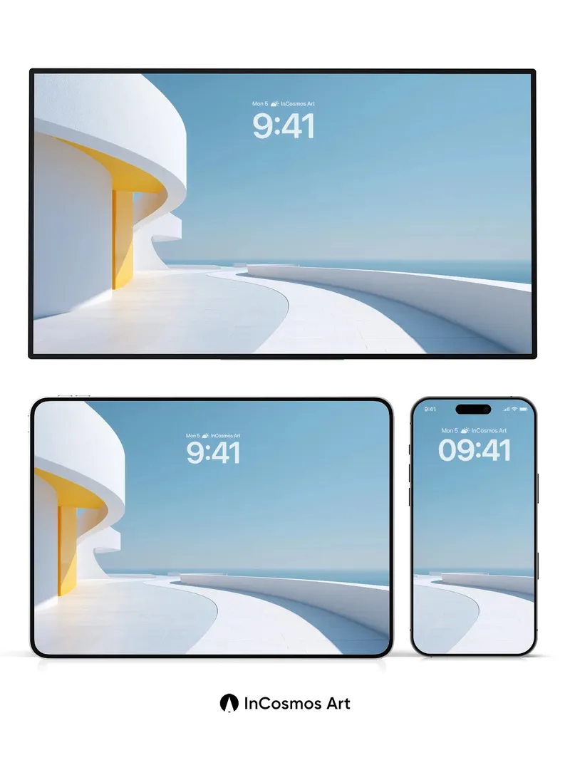 Serene Curve Wallpaper with Ocean Horizon