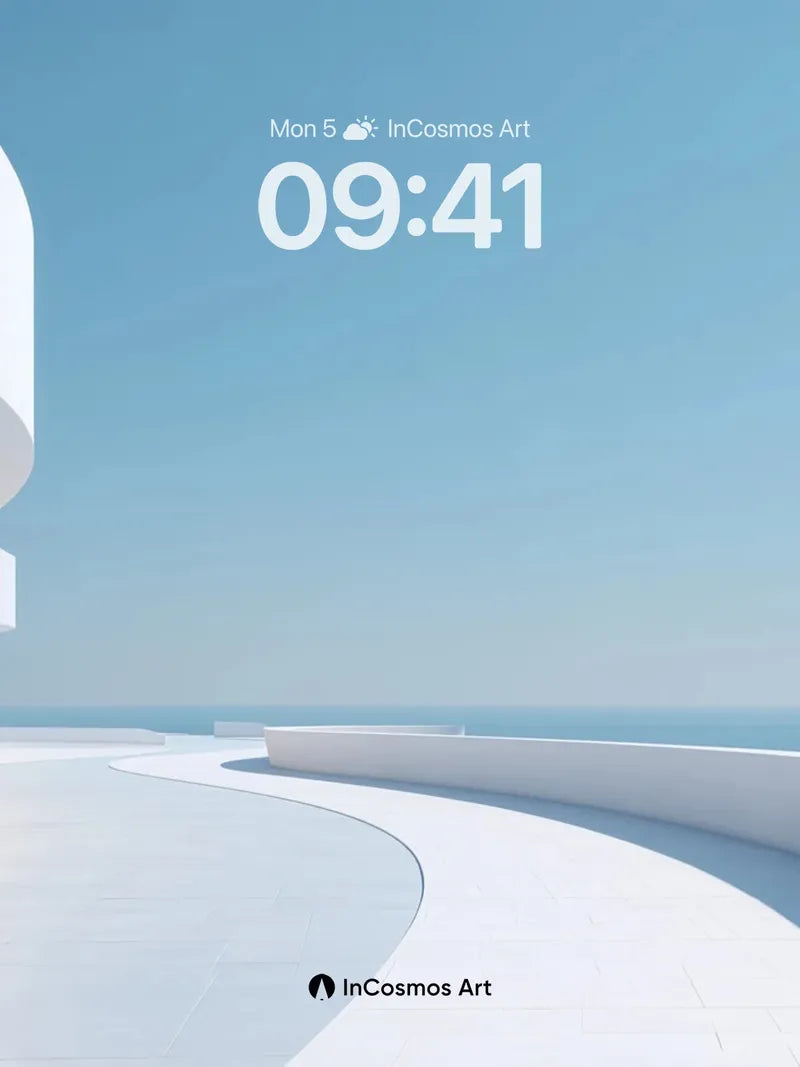 Serene Curve Wallpaper with Ocean Horizon