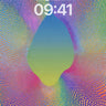 Rainbow Lattice Wallpaper with Floating Void wallpaper for iPhone, iPad & Mac