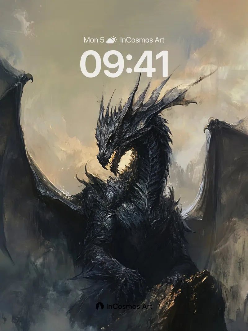 Shadowed Majesty Wallpaper with Storm-Whispered Scales