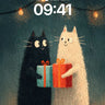 Whispering Gift Exchange Wallpaper with Felted Light wallpaper for iPhone, iPad & Mac
