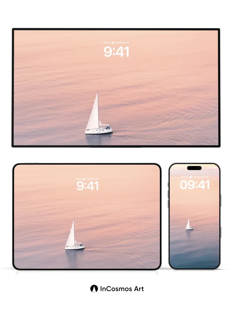 Serenity Sail Wallpaper with Horizon Hush