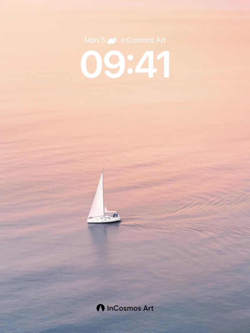 Serenity Sail Wallpaper with Horizon Hush