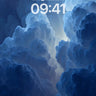 Serene Blue Cloudscape Wallpaper with Ethereal Light wallpaper for iPhone, iPad & Mac