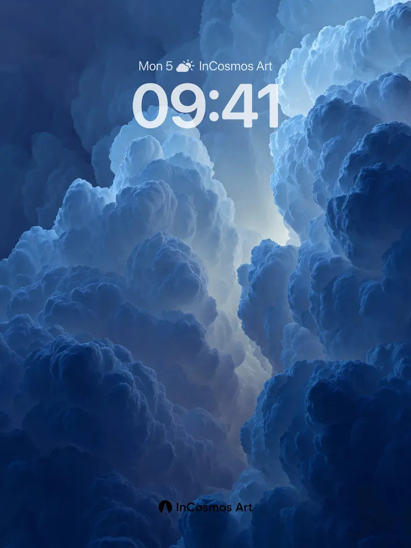 Serene Blue Cloudscape Wallpaper with Ethereal Light