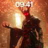 Crimson Ember Wallpaper with Horned Shadow wallpaper for iPhone, iPad & Mac