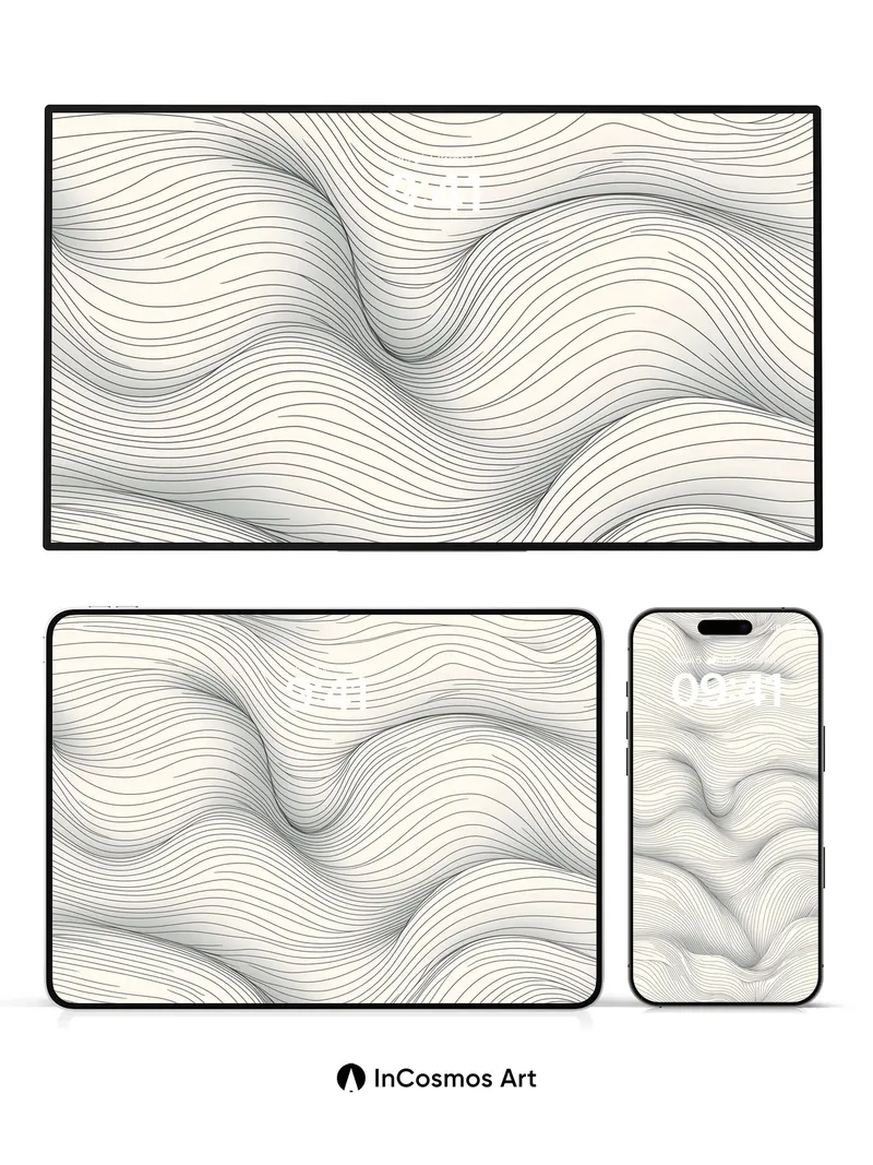 Silken Contour Wallpaper with Whispering Lines