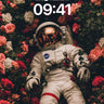 Surreal Bloom Wallpaper with Astronaut in Roses wallpaper for iPhone, iPad & Mac