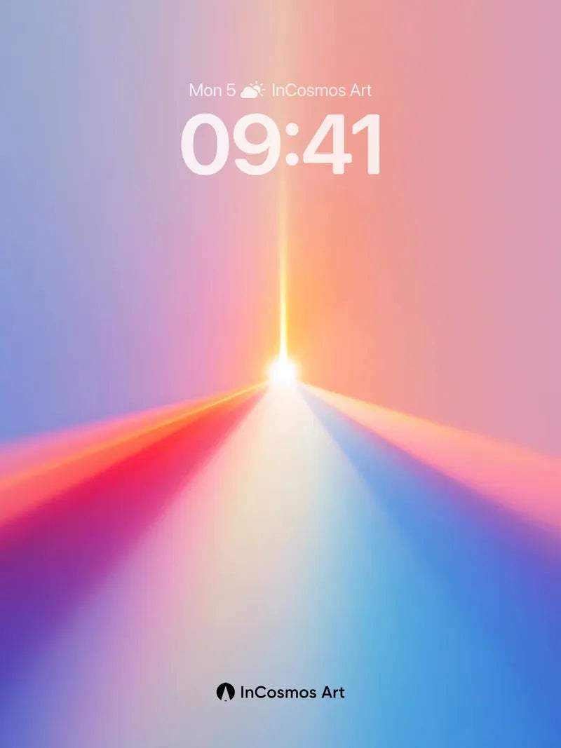Radiant Horizon Wallpaper with Prism Light Trails