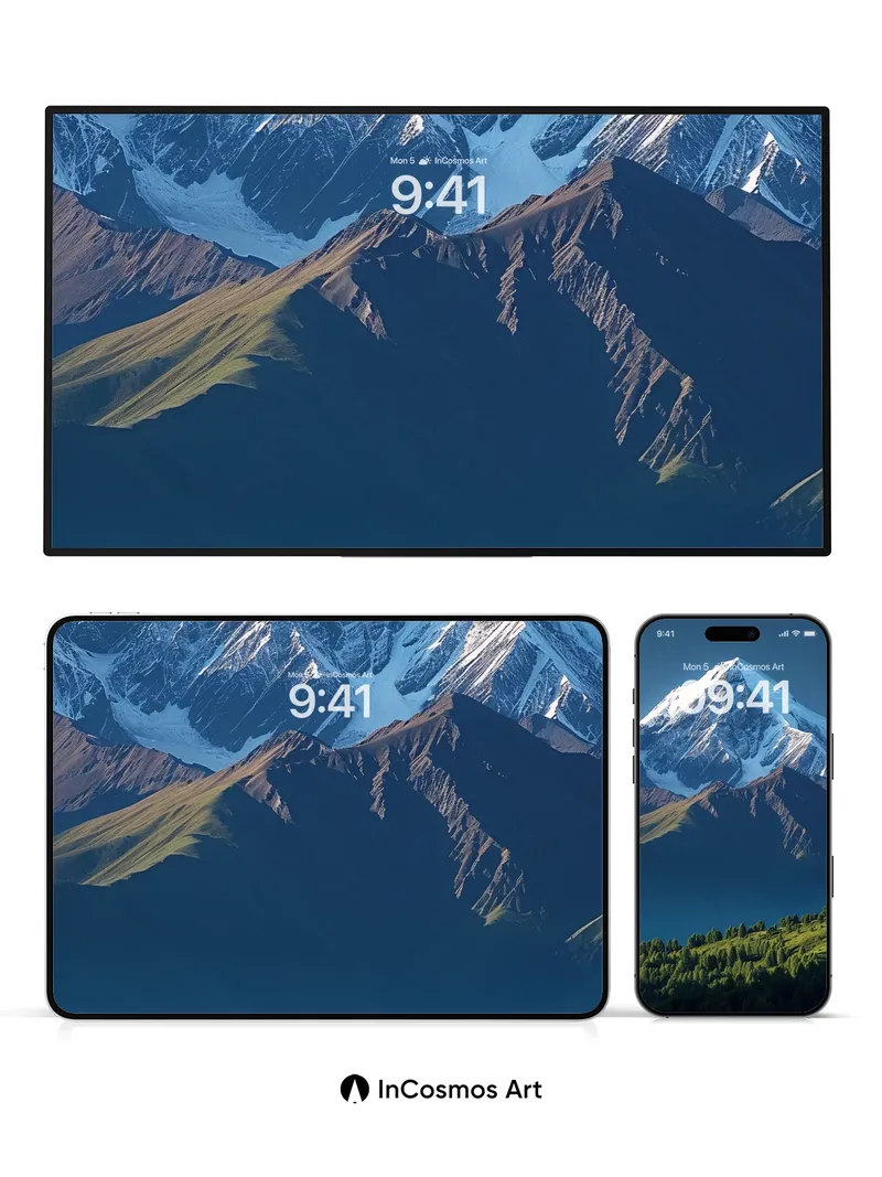 Silent Summit Wallpaper with Frozen Light