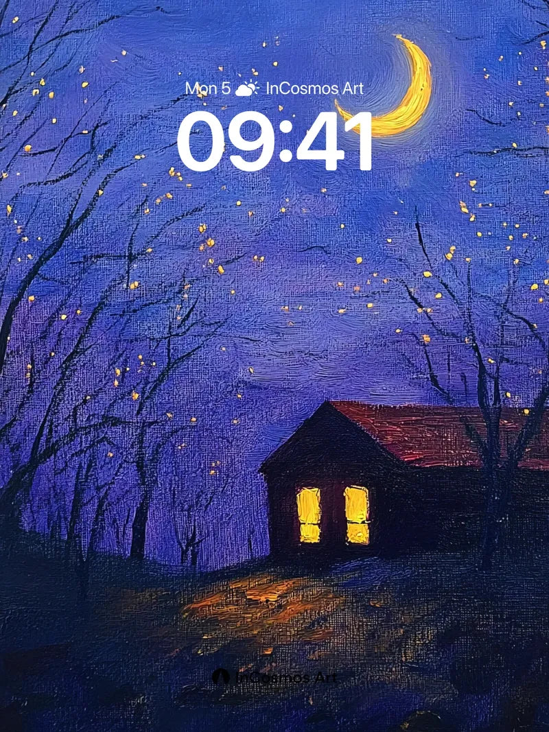 Crescent Hush Wallpaper with Lit Windows wallpaper for iPhone, iPad & Mac