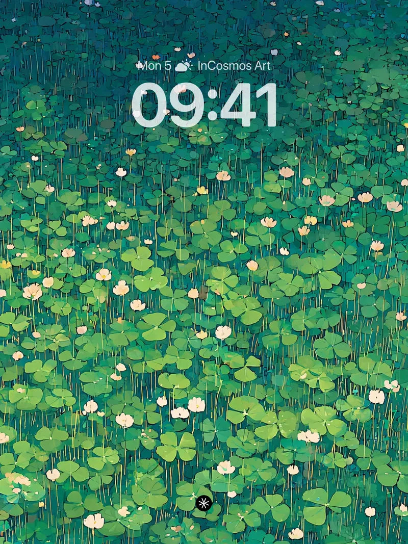 Clover Field with Wildflowers Wallpaper 4K for iPhone Lock Screen wallpaper for iPhone, iPad & Mac
