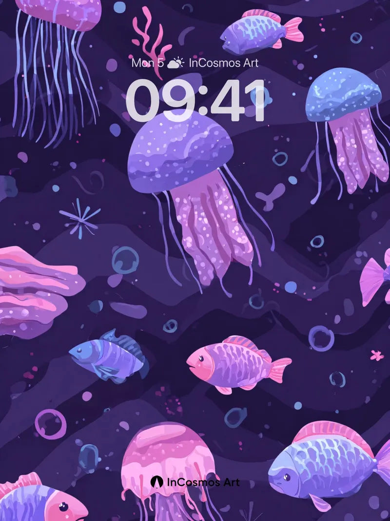 Luminous Abyss Wallpaper with Floating Dreams