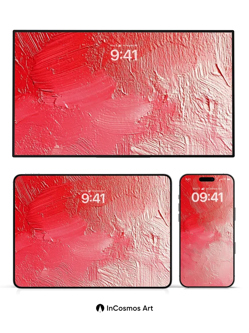 Crimson Canvas Wallpaper with Brushstroke Pulse