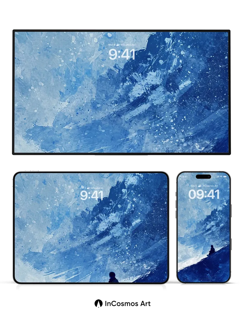 Lonely Summit Wallpaper in Frozen Hues