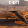 Deserted Starship Wallpaper with Golden Ruins wallpaper for iPhone, iPad & Mac