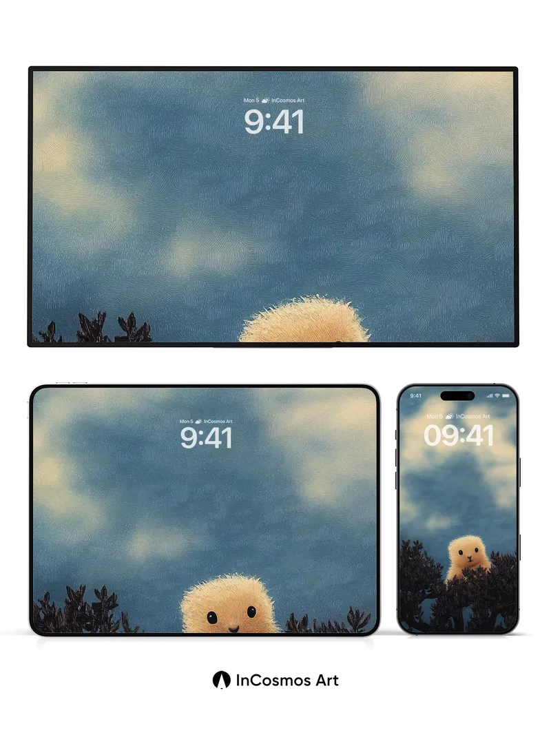 Whispering Fluff Wallpaper with Cloud-Blanketed Sky