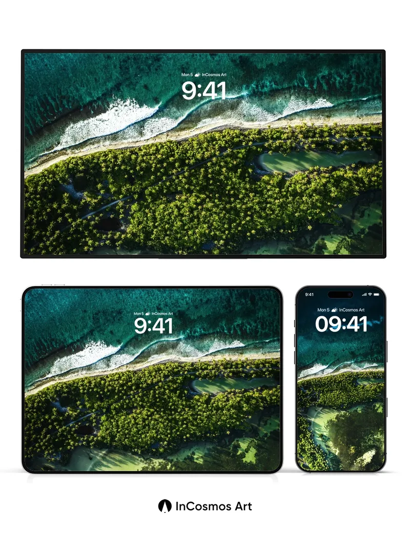 Emerald Coastline Wallpaper with Whispering Tides