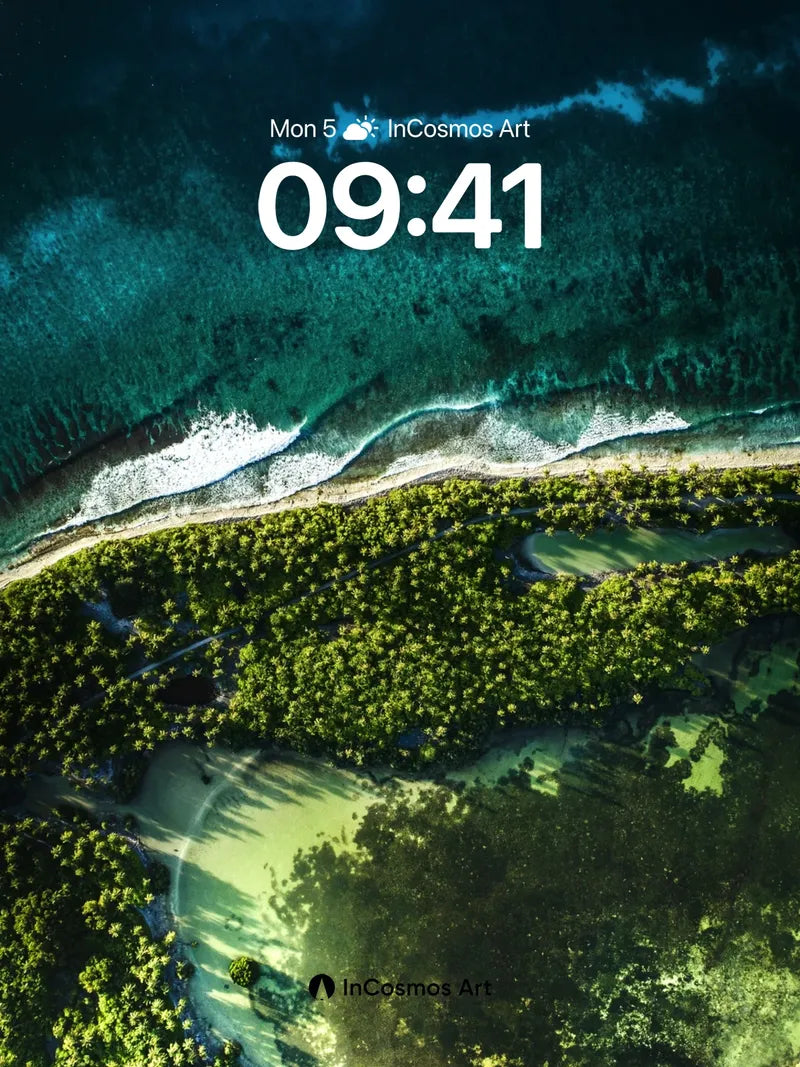 Emerald Coastline Wallpaper with Whispering Tides