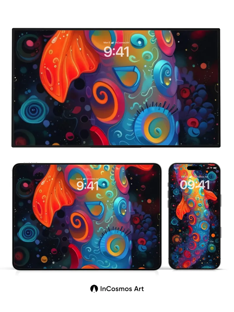 Cosmic Serpent Wallpaper with Swirling Light