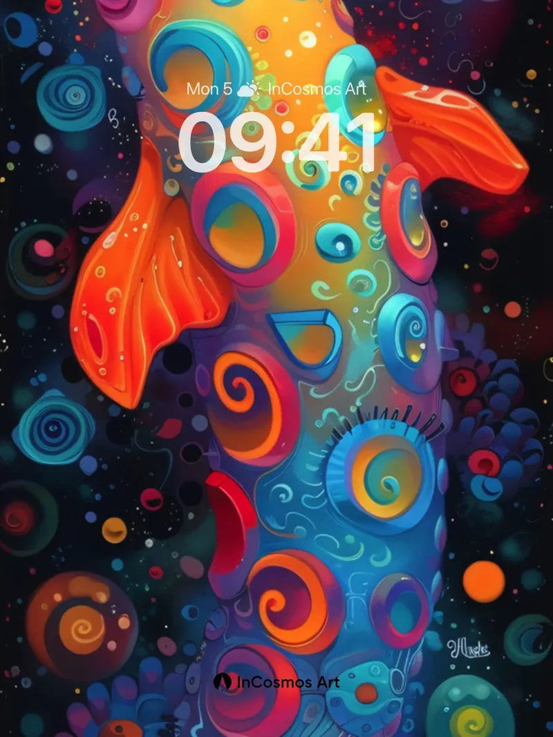 Cosmic Serpent Wallpaper with Swirling Light