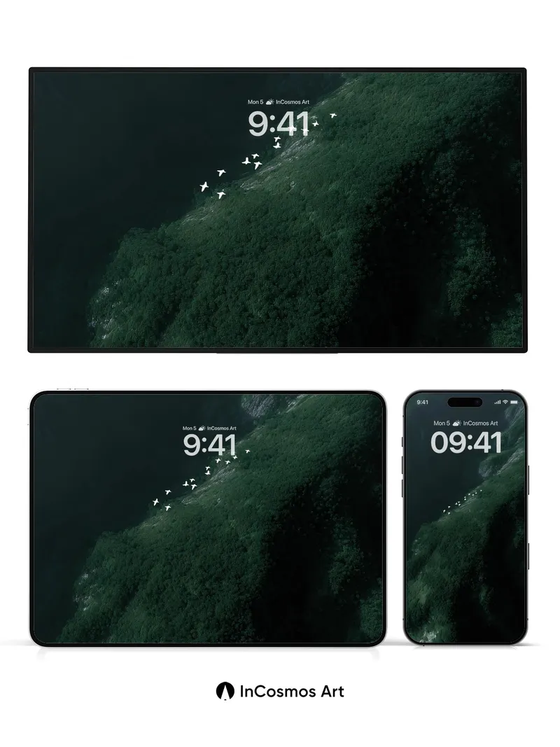 Serenity Flight Wallpaper with Forest Edge