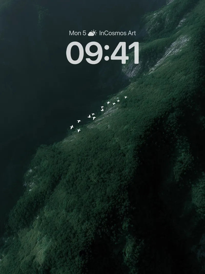 Serenity Flight Wallpaper with Forest Edge wallpaper for iPhone, iPad & Mac