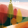 Calm Geometry Wallpaper with Floating Trees wallpaper for iPhone, iPad & Mac