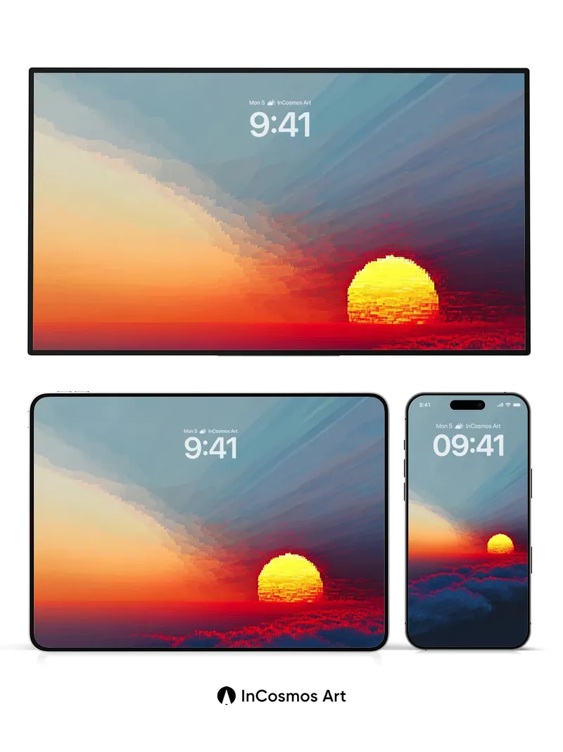 Crimson Horizon Wallpaper Above the Clouds