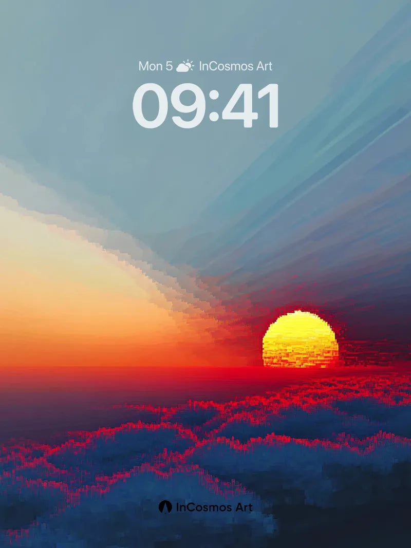 Crimson Horizon Wallpaper Above the Clouds