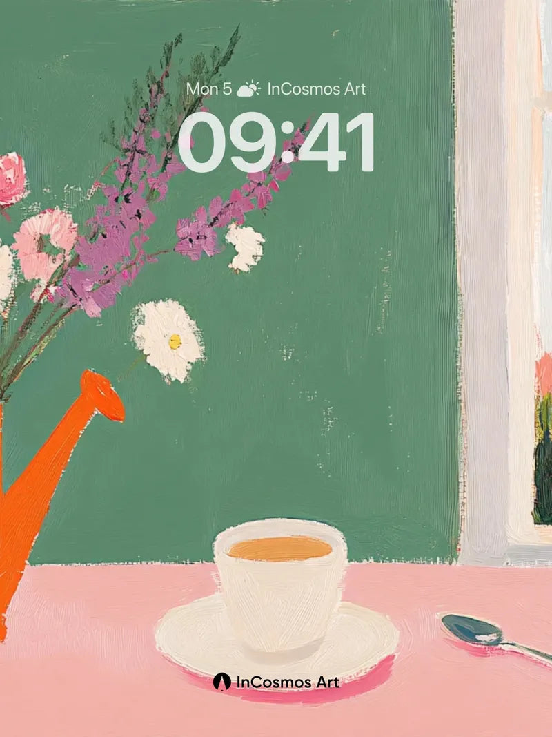 Serenity Garden Wallpaper with Sunlit Stillness