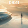 Serenity Dunes Wallpaper with Floating Light wallpaper for iPhone, iPad & Mac