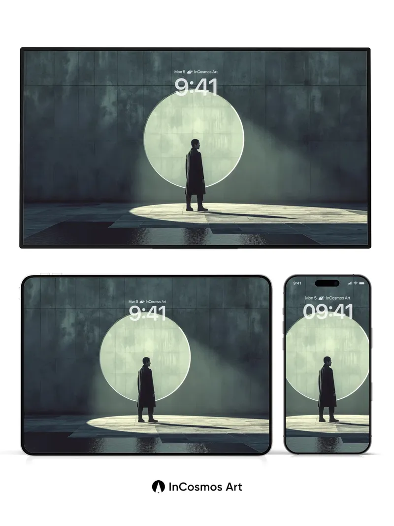 Solitary Light Wallpaper with Circular Portal