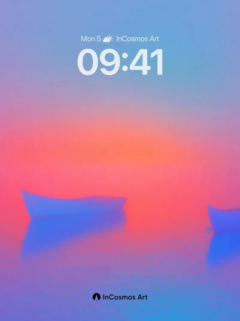 Neon Hush Wallpaper with Floating Fragments