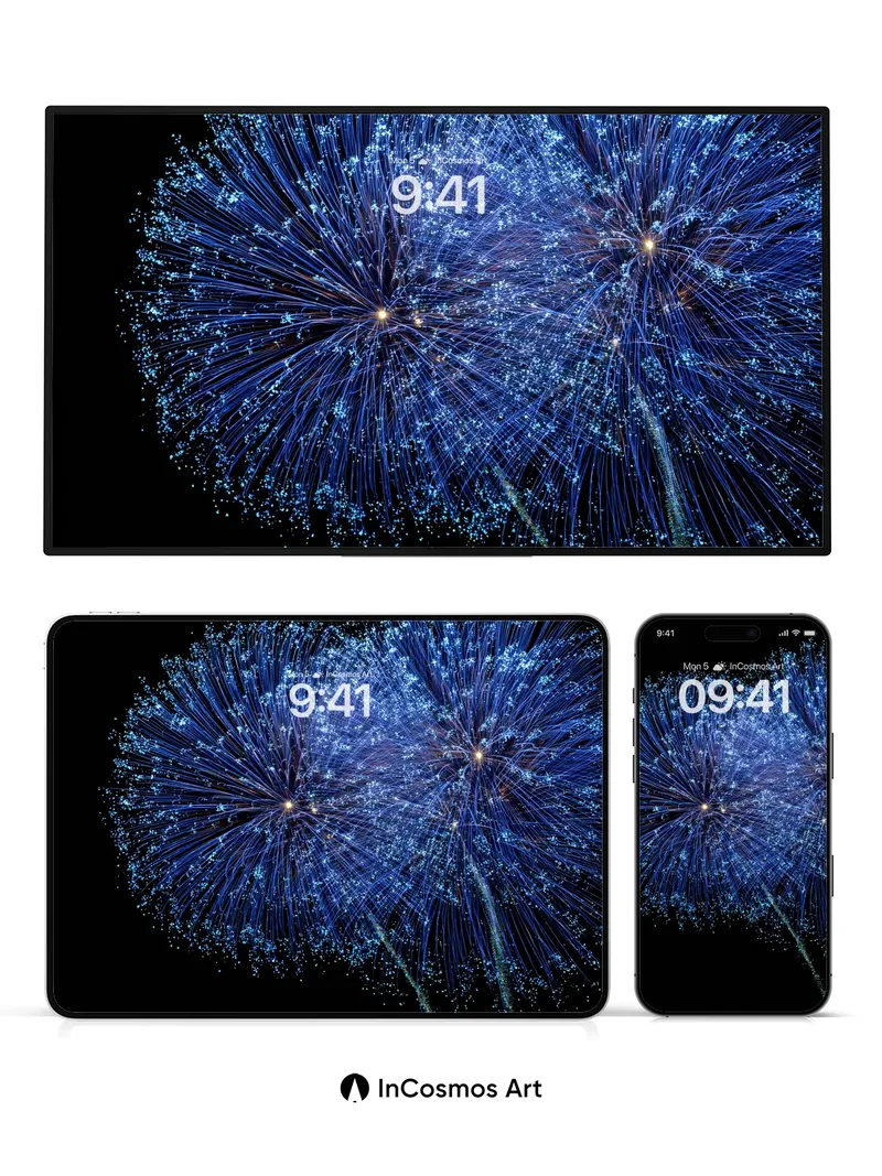 Electric Dandelion Wallpaper with Cosmic Seeds