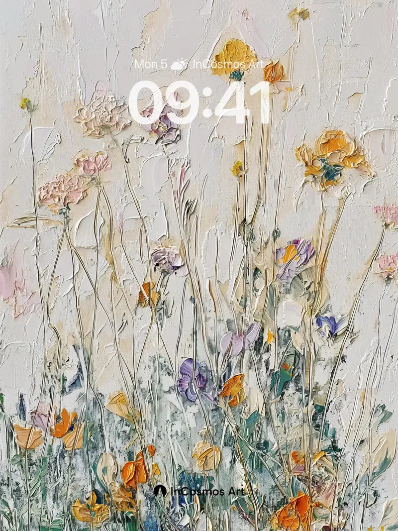 Whispering Meadow Wallpaper with Textured Bloom