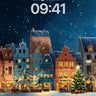 Starry Night Market Wallpaper with Snowfall Glow wallpaper for iPhone, iPad & Mac