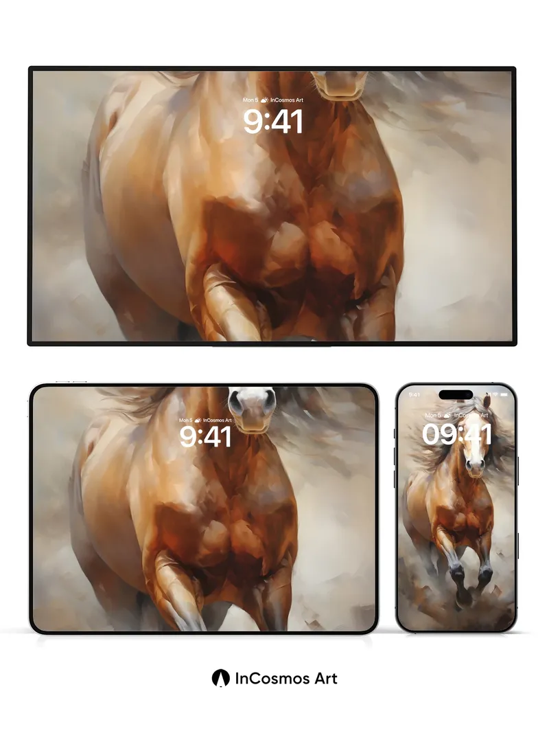 Thundering Spirit Wallpaper with Wind-Swept Mane