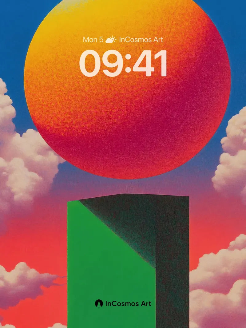 Surreal Horizon Wallpaper with Floating Orb