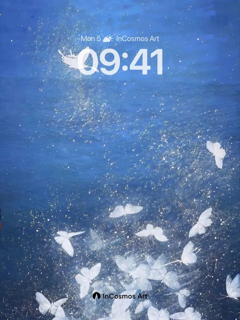 Luminous Flight Wallpaper with Celestial Butterflies