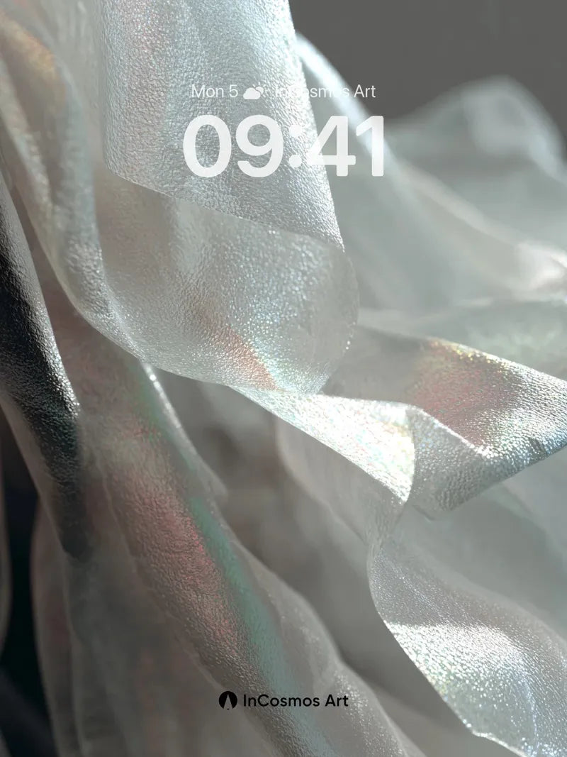 Luminous Drift Wallpaper with Iridescent Veils