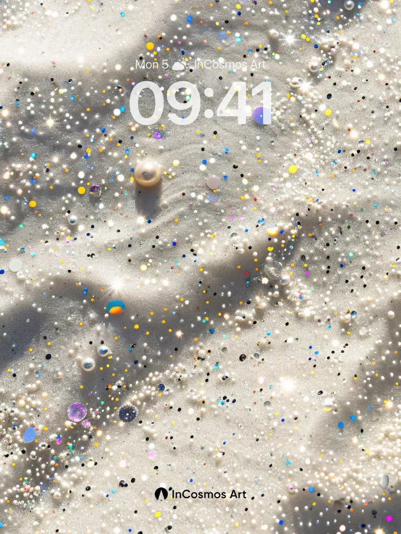 Stardust Drift Wallpaper with Pearl Echoes wallpaper for iPhone, iPad & Mac
