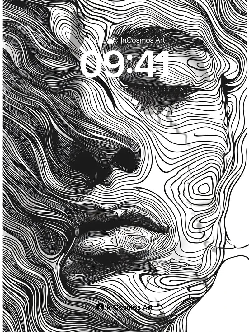 Topographic Silence Wallpaper with Contoured Lines wallpaper for iPhone, iPad & Mac