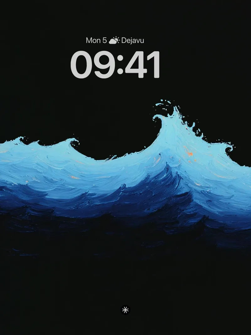 Midnight Ocean Waves AMOLED Wallpaper