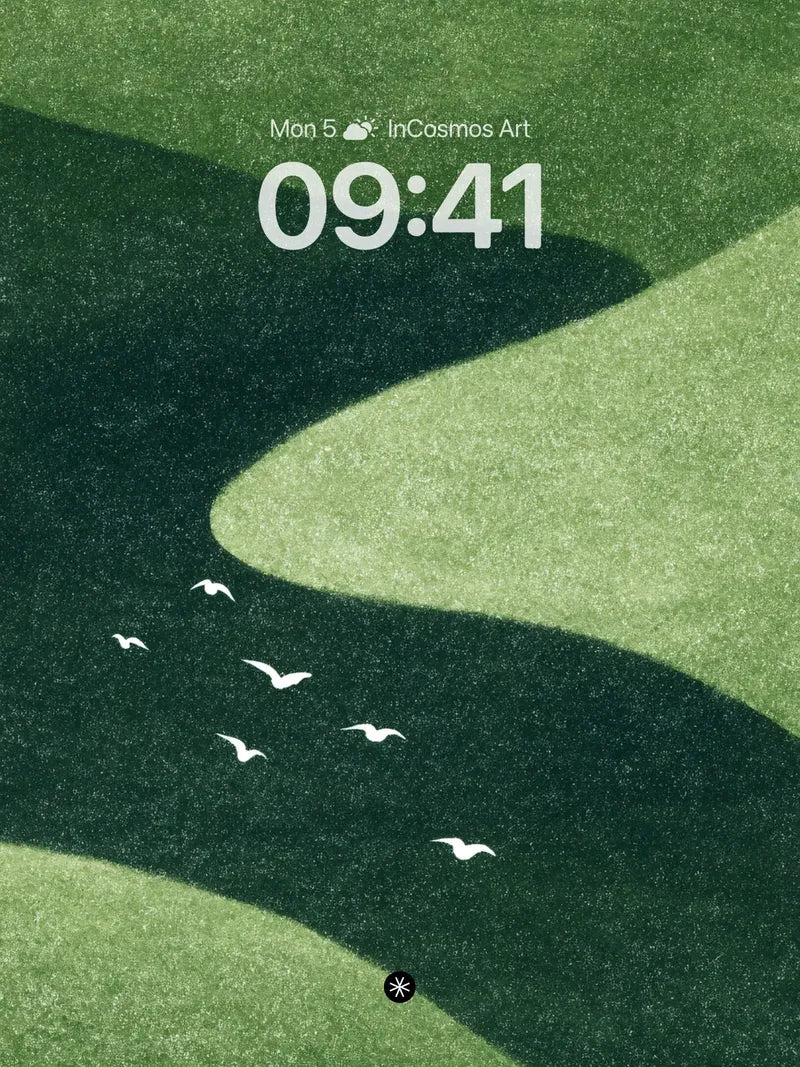 Serene River Flow Wallpaper with Whispering Hills wallpaper for iPhone, iPad & Mac