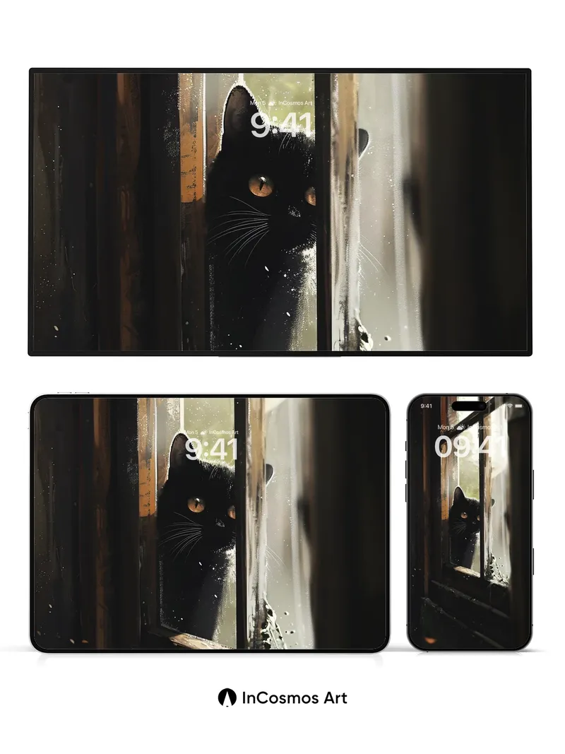 Whispering Shadow Wallpaper with Gilded Glass