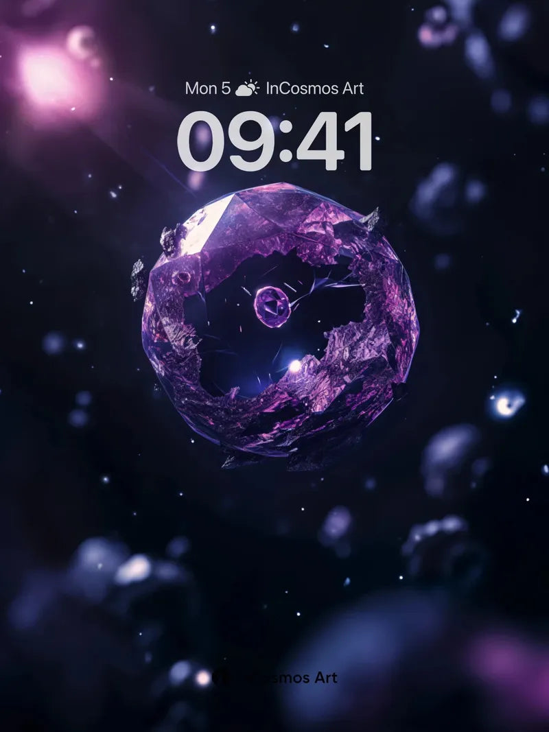 Cosmic Amethyst Wallpaper with Hollow Core wallpaper for iPhone, iPad & Mac