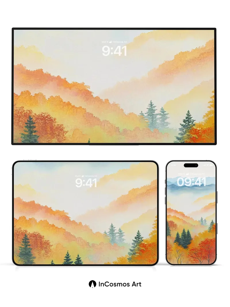 Autumn Hush Wallpaper with Mist-Woven Valleys