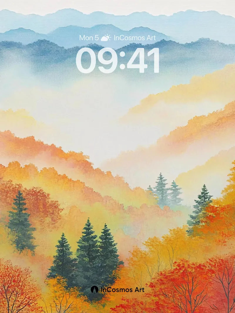 Autumn Hush Wallpaper with Mist-Woven Valleys