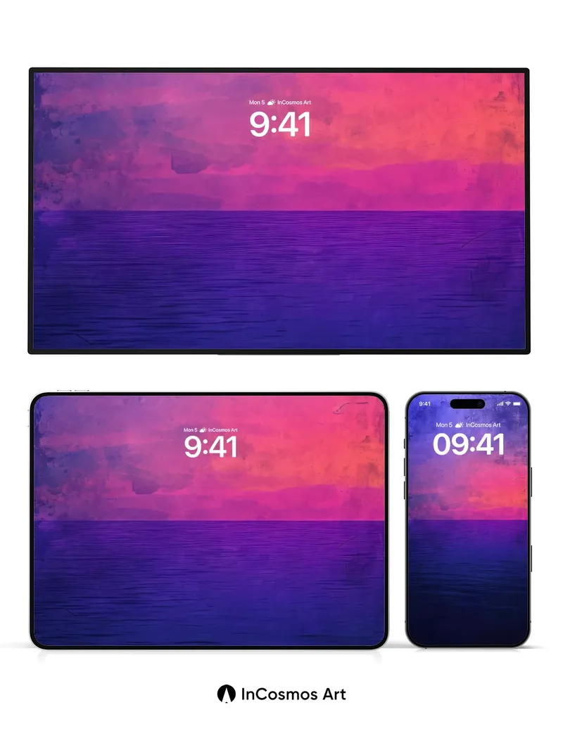 Crimson Horizon Wallpaper with Ethereal Depth